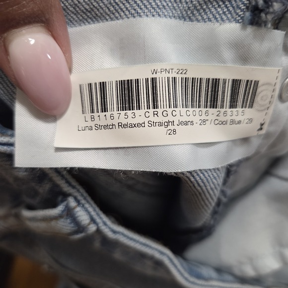 Quince Womens casual Everyday Luna Stretch Relaxed Straight Jeans Cool Blue 28 - Picture 3 of 8